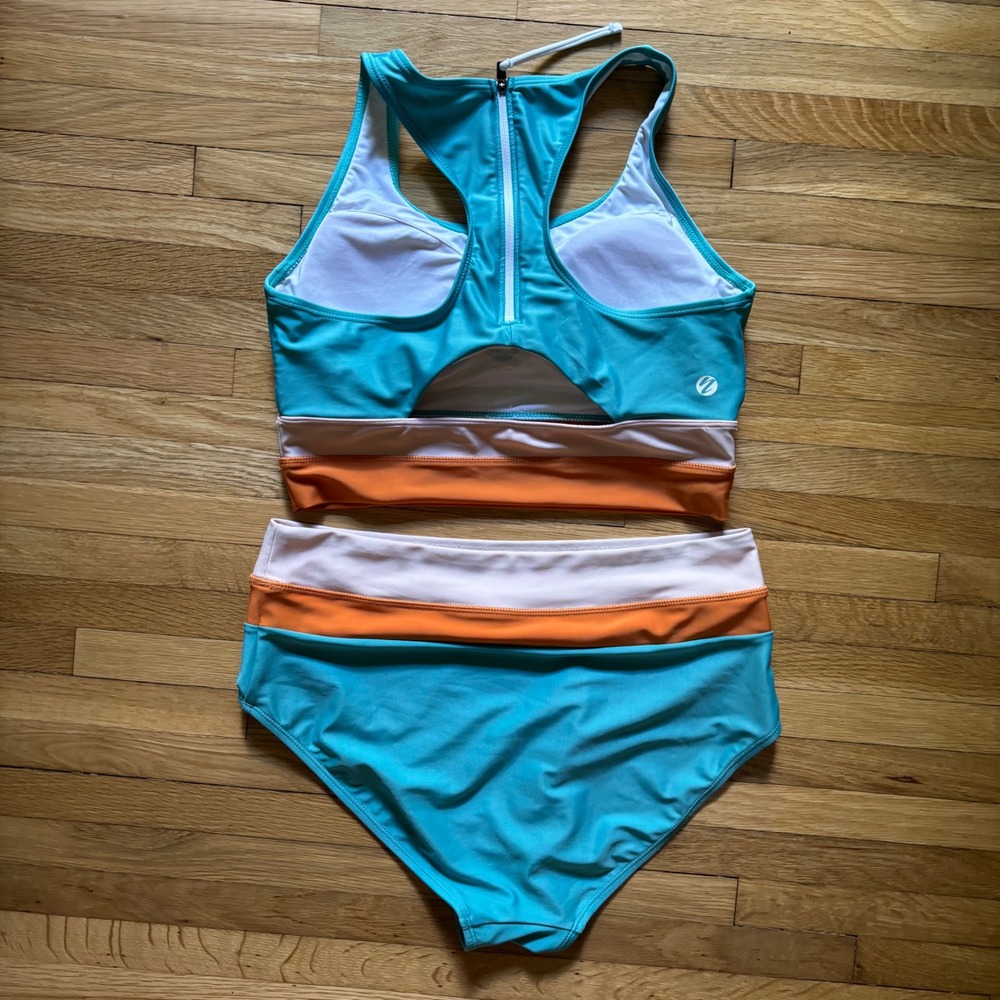 Nani Swimwear Active Swimsuit Set Two Piece Top Bottom Women's L Beach Bikini - Picture 2 of 12